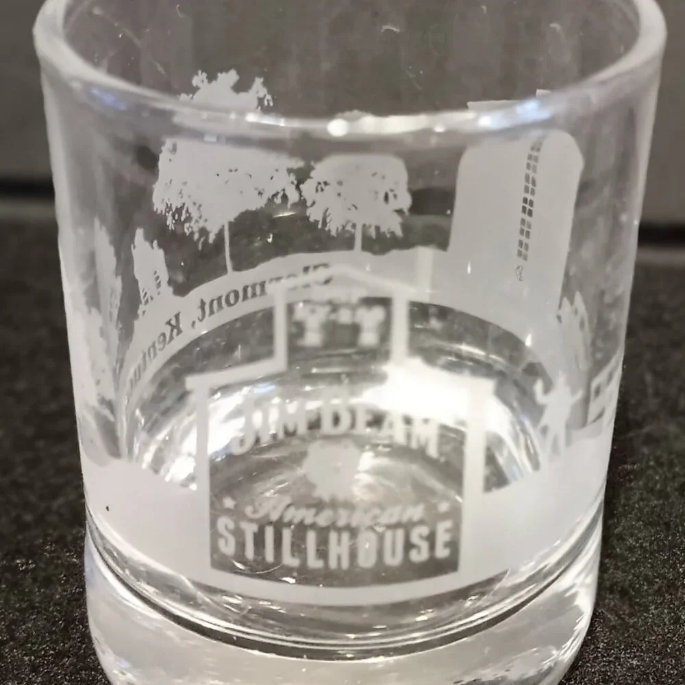 Jim Beam Distillery Double Etched Shot Glass‎ American Stillhouse Clermont KY